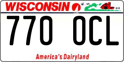 WI license plate 770OCL