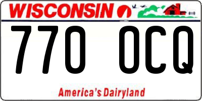 WI license plate 770OCQ