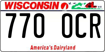 WI license plate 770OCR