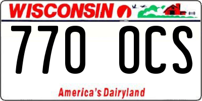 WI license plate 770OCS