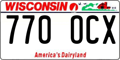WI license plate 770OCX