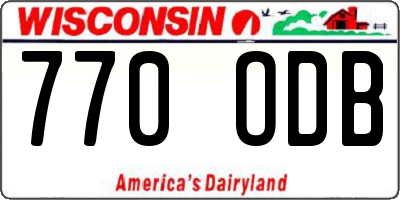 WI license plate 770ODB