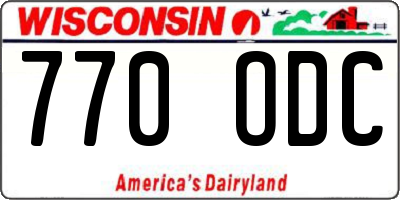 WI license plate 770ODC