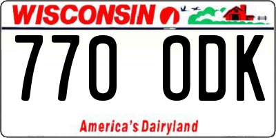 WI license plate 770ODK