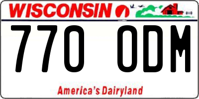 WI license plate 770ODM