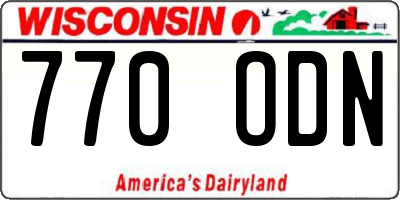 WI license plate 770ODN