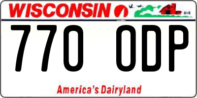 WI license plate 770ODP