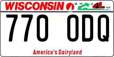 WI license plate 770ODQ