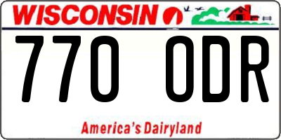 WI license plate 770ODR
