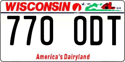 WI license plate 770ODT