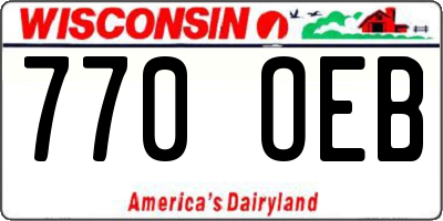 WI license plate 770OEB