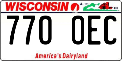 WI license plate 770OEC