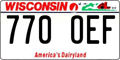 WI license plate 770OEF
