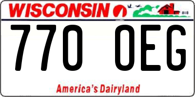 WI license plate 770OEG