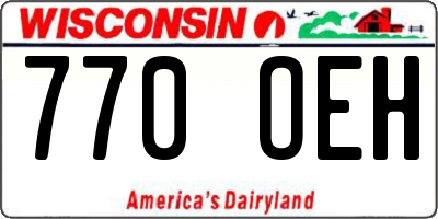 WI license plate 770OEH