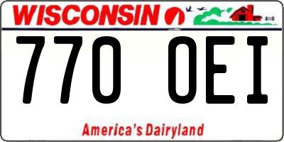 WI license plate 770OEI