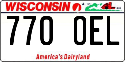 WI license plate 770OEL