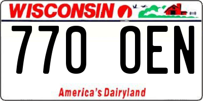 WI license plate 770OEN