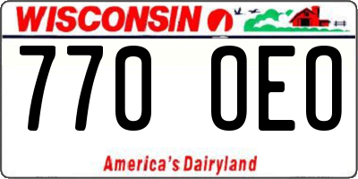 WI license plate 770OEO
