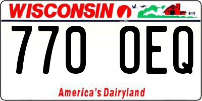 WI license plate 770OEQ