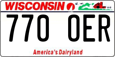WI license plate 770OER