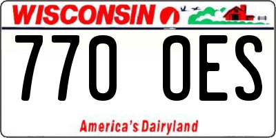 WI license plate 770OES