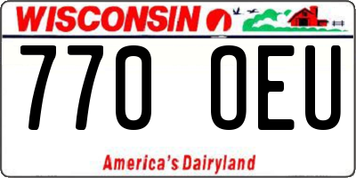 WI license plate 770OEU