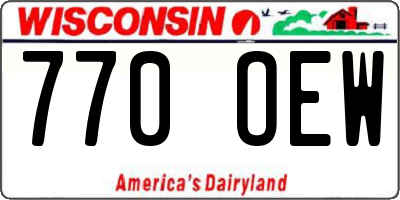 WI license plate 770OEW