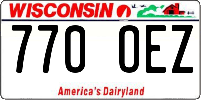 WI license plate 770OEZ