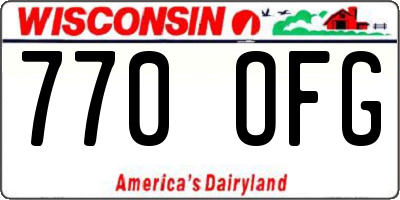 WI license plate 770OFG