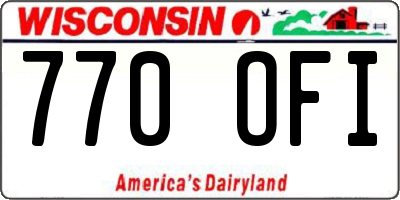 WI license plate 770OFI