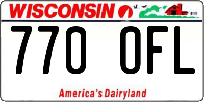 WI license plate 770OFL