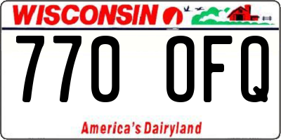 WI license plate 770OFQ
