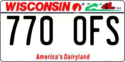 WI license plate 770OFS
