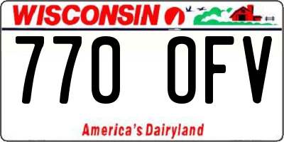 WI license plate 770OFV