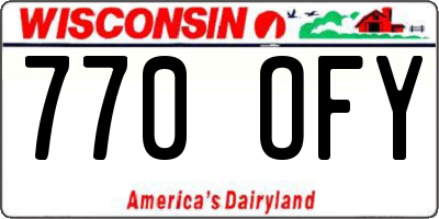 WI license plate 770OFY