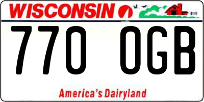 WI license plate 770OGB