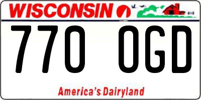 WI license plate 770OGD