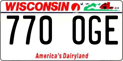 WI license plate 770OGE