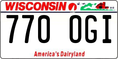 WI license plate 770OGI