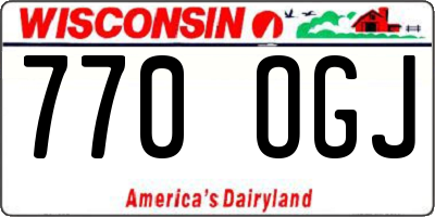 WI license plate 770OGJ