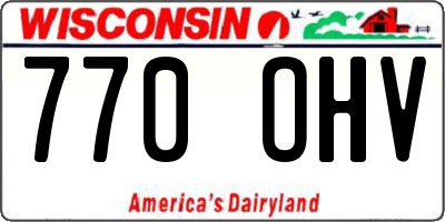 WI license plate 770OHV