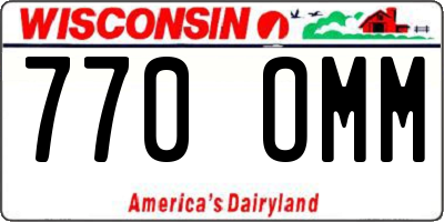 WI license plate 770OMM