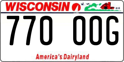 WI license plate 770OOG