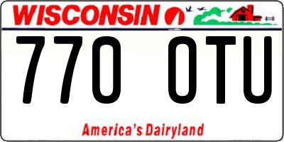 WI license plate 770OTU