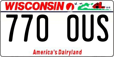 WI license plate 770OUS