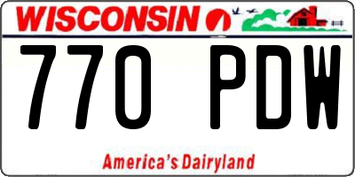 WI license plate 770PDW