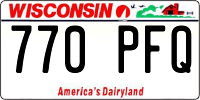 WI license plate 770PFQ