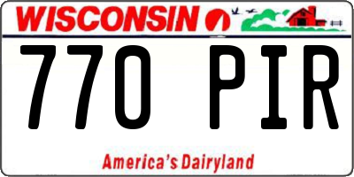 WI license plate 770PIR
