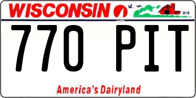 WI license plate 770PIT